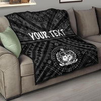 Samoa Personalised Premium Quilt - Samoa Seal In Polynesian Tattoo Style Black - Polynesian Pride