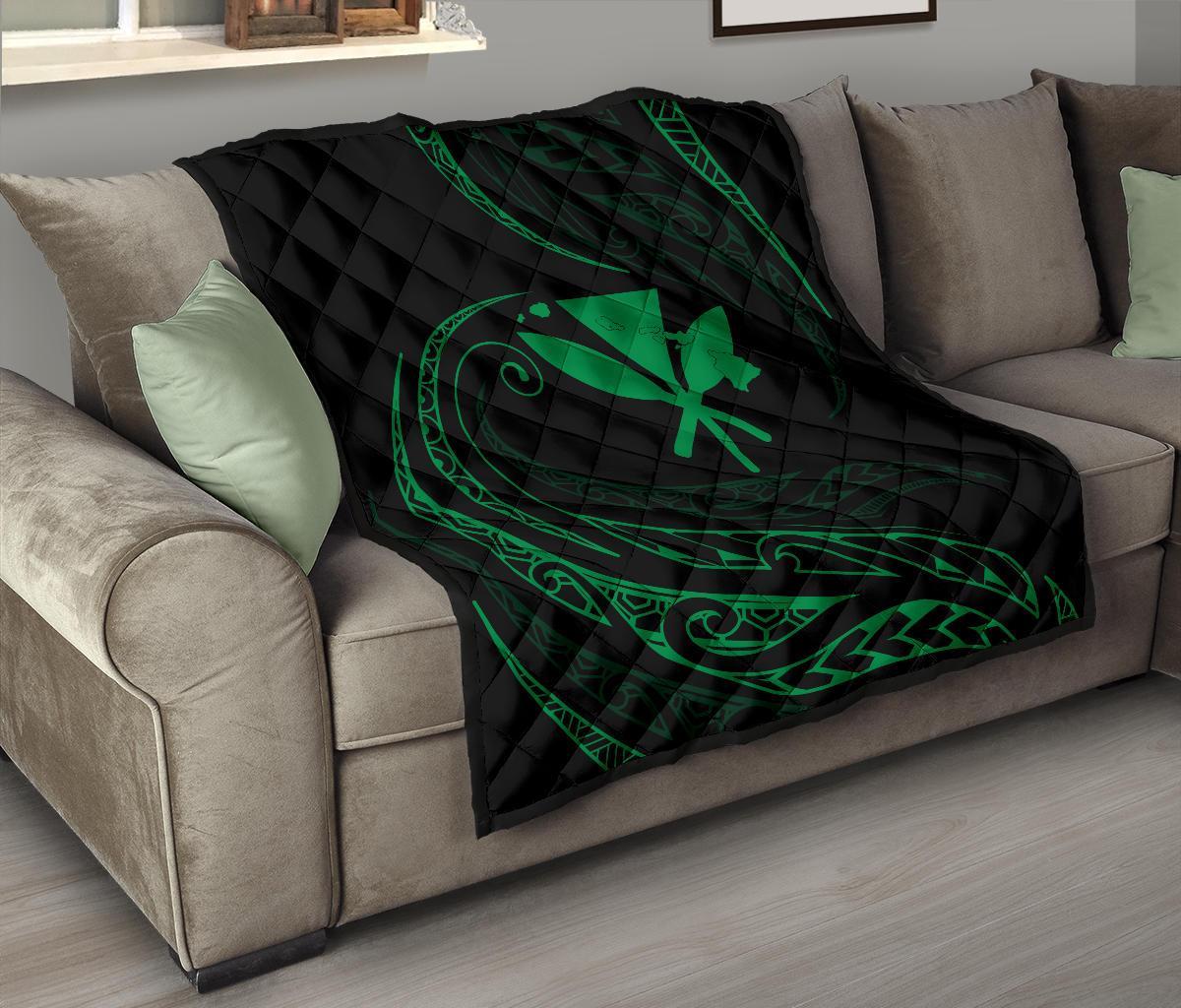 Kanaka Premium Quilt - Green - Frida Style - Polynesian Pride