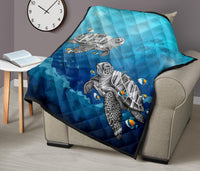 Turtle And Humuhumunukunukuapua'a Premium Quilt - Polynesian Pride