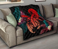 Hawaii Turtle Polynesian Tropical Premium Quilt - Ghia Style Red - Polynesian Pride