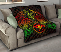Hawaii Polynesian Premium Quilt - Reggae Kanaka Maoli Turtle Manta Ray - Polynesian Pride