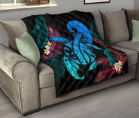 Hawaii Turtle Polynesian Tropical Premium Quilt - Ghia Style Turquoise - Polynesian Pride