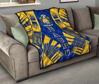 Nauru Premium Quilt - Nauru Coat Of Arms Polynesian Yellow Tattoo - Polynesian Pride