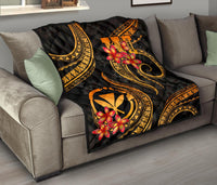 Polynesian Hawaii Premium Quilt - Gold Plumeria - Polynesian Pride