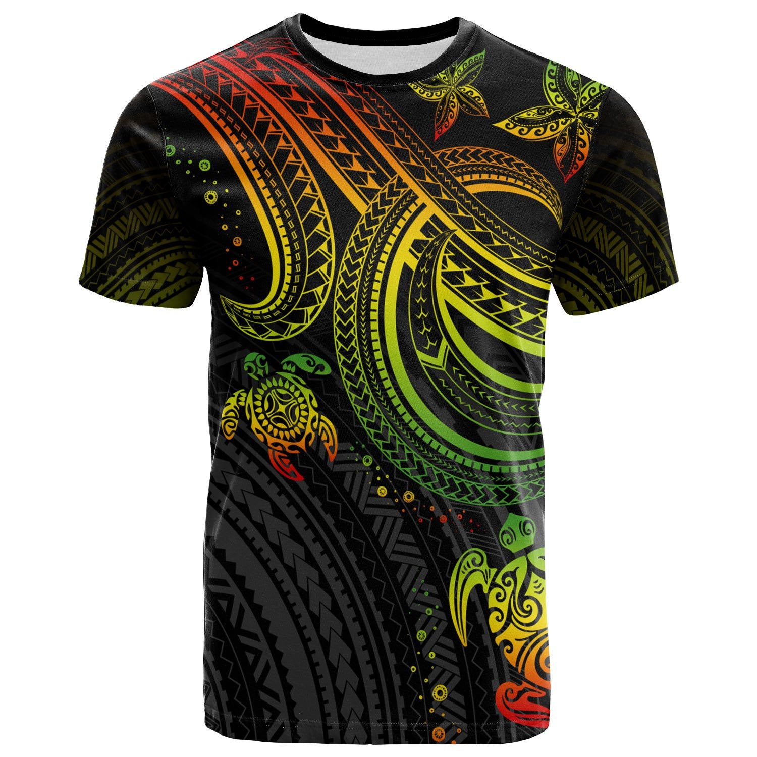 Polynesian T shirt Reggae Turtle Unisex Art - Polynesian Pride