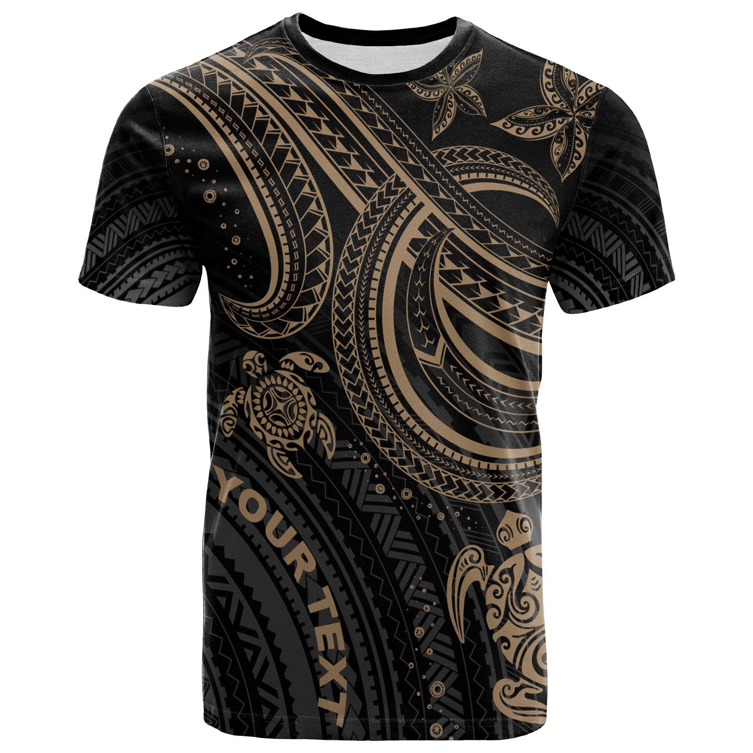 Polynesian Custom T shirt Gold Turtle Unisex Art - Polynesian Pride