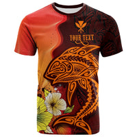 Hawaii Custom T Shirt Tribal Tuna Fish Unisex Orange - Polynesian Pride