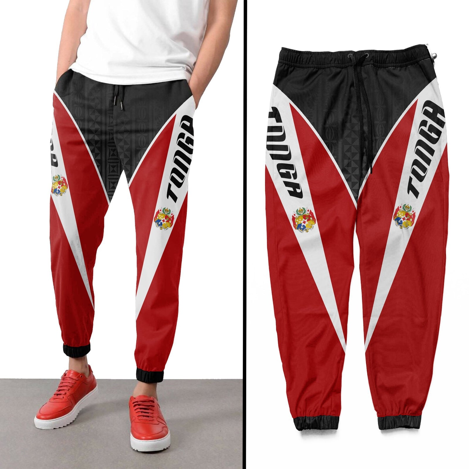 Tonga Active Sweatpants A16 Unisex Red - Polynesian Pride