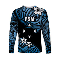 (Custom Personalised) Federated States of Micronesia Long Sleeve Shirts Unique Vibes - Blue Star LT8 - Polynesian Pride