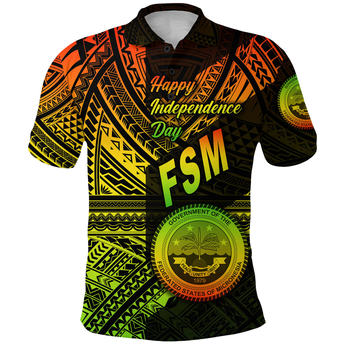 Federated States of Micronesia Polo Shirt FSM Happy Independence Day Original Vibes Reggae LT8 - Polynesian Pride