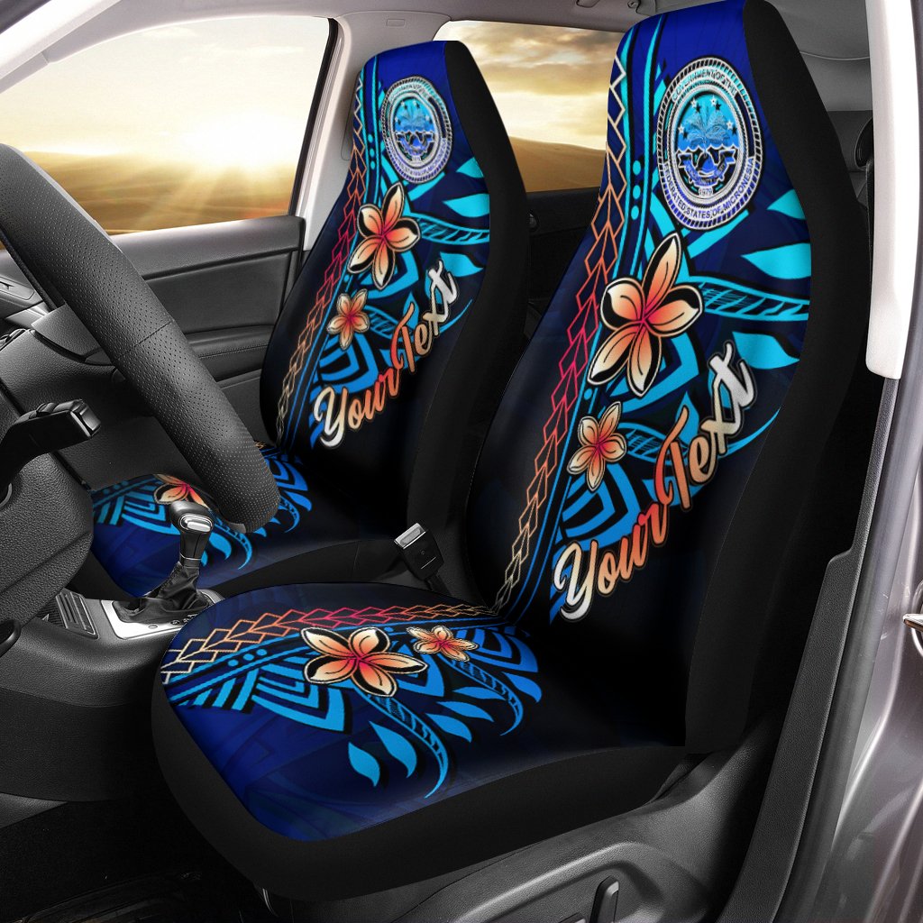 Federated States of Micronesia Custom Personalised Car Seat Covers - Vintage Tribal Mountain Universal Fit Vintage - Polynesian Pride