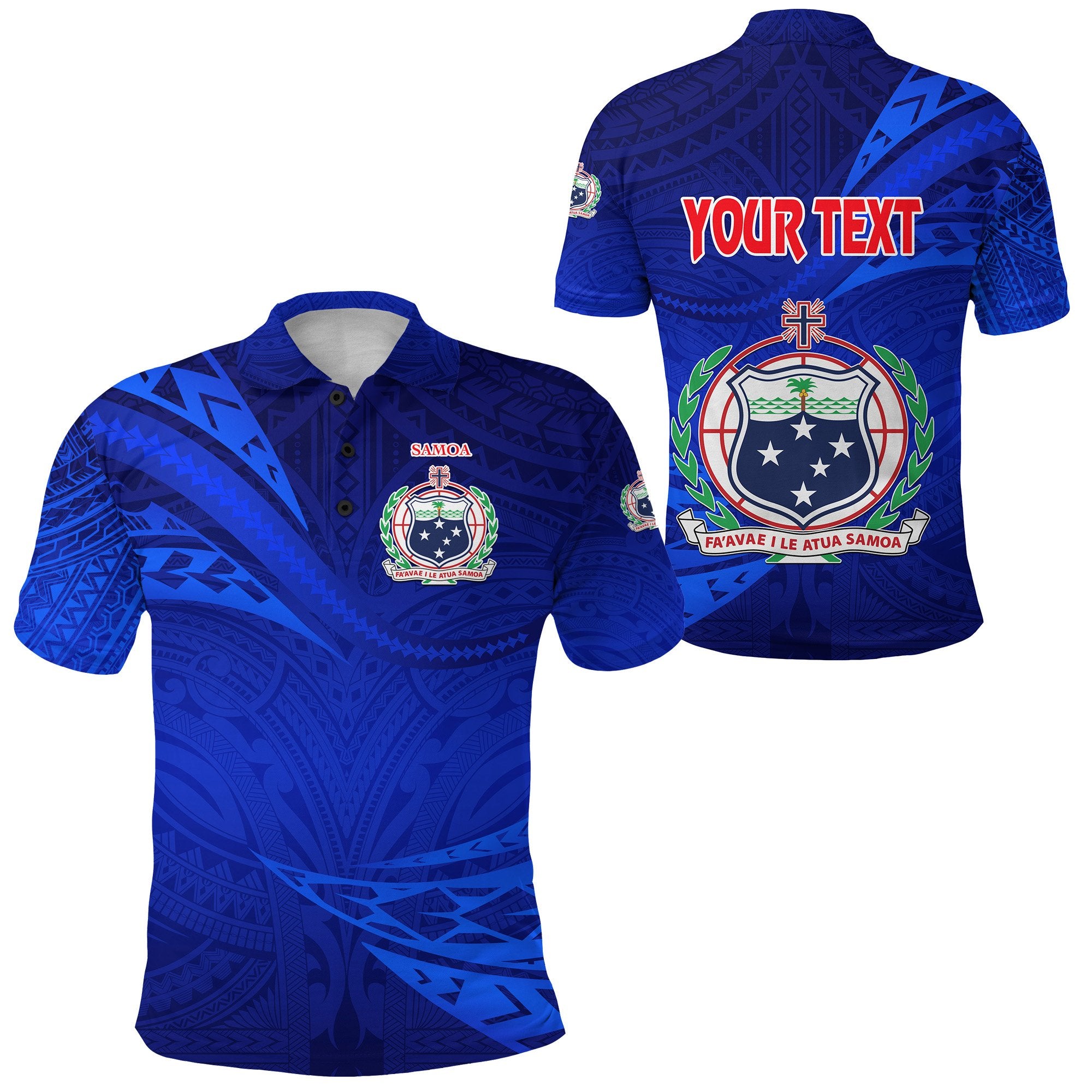 Custom Manu Samoa Rugby Polo Shirt Unique Version Full Blue Unisex Blue - Polynesian Pride