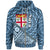 Fiji Zip Hoodie Suva Tapa Patterns With Bamboo Unisex Blue - Polynesian Pride