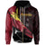 Papua New Guinea Zip Hoodie Arawa PNG Flag of Silk Style Unisex Black - Polynesian Pride