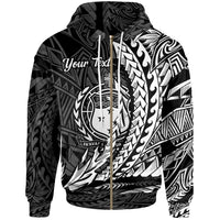 Samoa Zip Hoodie Custom White Wings Style Unisex Black - Polynesian Pride