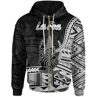 New Caledonia Islands Zip Hoodie La Foa Seal of New Caledonia Polynesian Patterns Unisex Black - Polynesian Pride