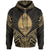 Guam Zip Hoodie Guam Seal Gold Tribal Patterns Unisex White - Polynesian Pride