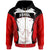 Papua New Guinea Zip Hoodie Kiunga PNG Coat of Arms Unisex Red Black - Polynesian Pride