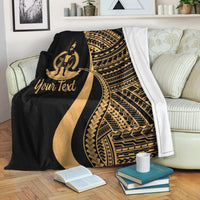 Vanuatu Custom Personalised Premium Blanket - Gold Polynesian Tentacle Tribal Pattern - Polynesian Pride