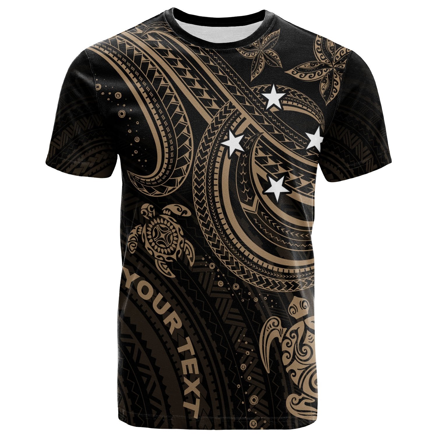 Federated States of Micronesia Custom T Shirt Gold Turtle Unisex Art - Polynesian Pride