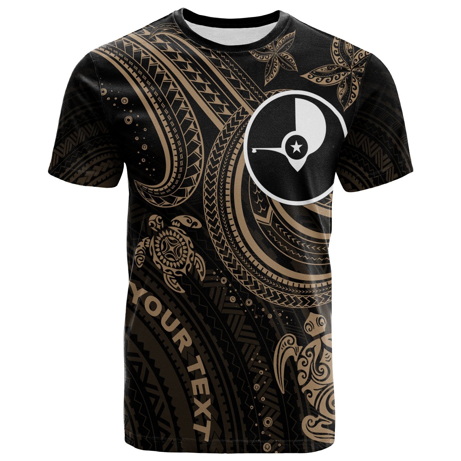 Yap Custom T Shirt Gold Turtle Unisex Art - Polynesian Pride