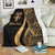 Fiji Custom Personalised Premium Blanket - Gold Polynesian Tentacle Tribal Pattern - Polynesian Pride
