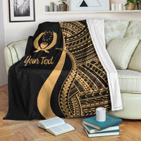 Pohnpei Custom Personalised Premium Blanket - Gold Polynesian Tentacle Tribal Pattern - Polynesian Pride