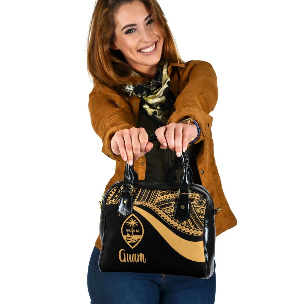 Guam Shoulder Handbag - Gold Polynesian Tentacle Tribal Pattern One Size Gold - Polynesian Pride