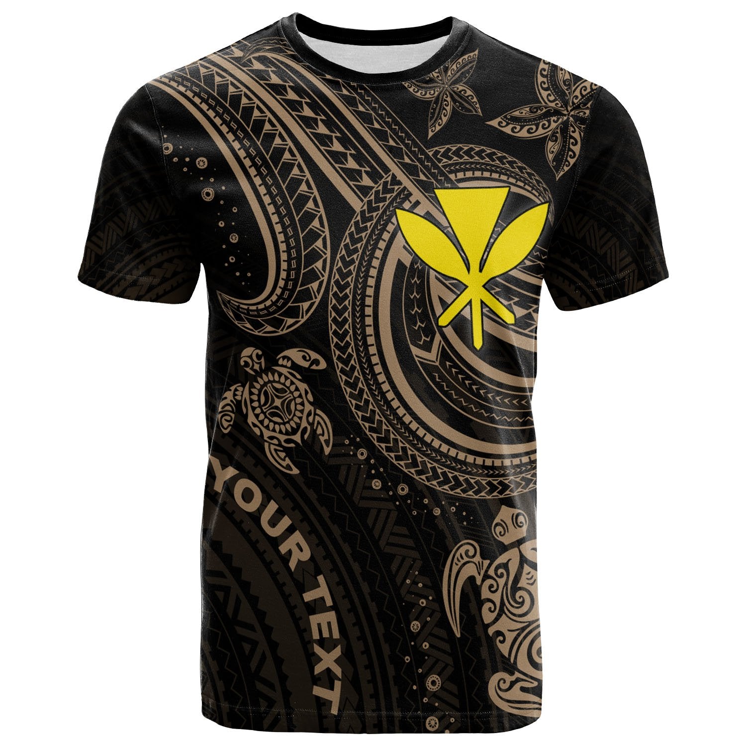 Hawaii Custom T Shirt Gold Turtle Unisex Art - Polynesian Pride