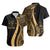 Fiji Custom Personalised Short Sleeve Shirts - Gold Polynesian Tentacle Tribal Pattern Crest Unisex Gold - Polynesian Pride