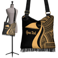 Tokelau Custom Personalised Boho Handbag - Gold Polynesian Tentacle Tribal Pattern - Polynesian Pride