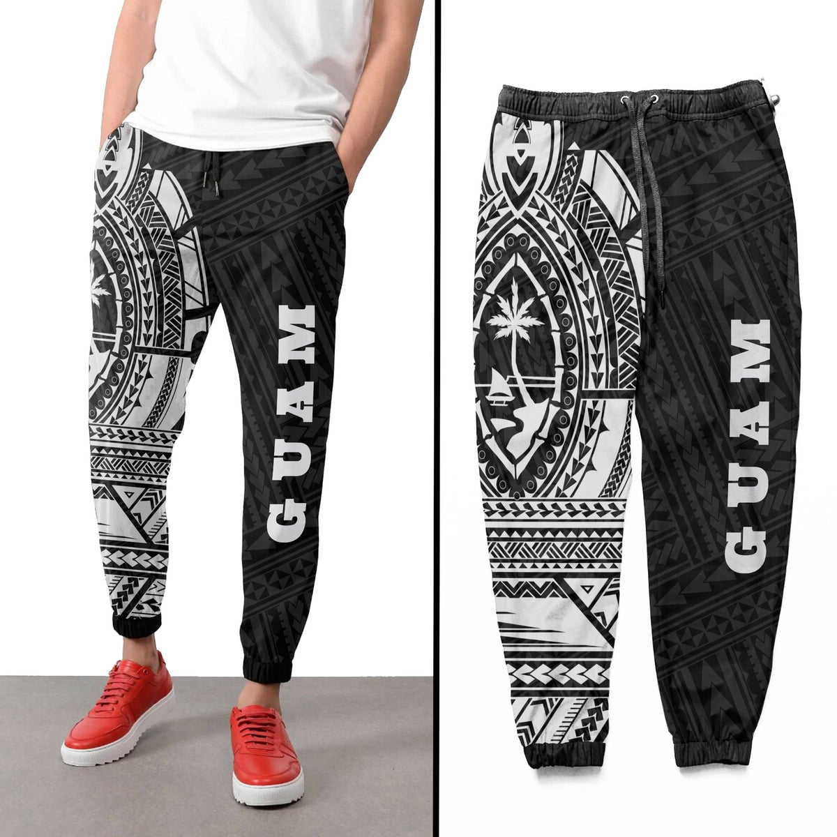 Guam Rising 2nd Sweatpants (White) A6 Unisex White - Polynesian Pride