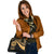Tahiti Shoulder Handbag - Gold Polynesian Tentacle Tribal Pattern - Polynesian Pride