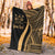 Fiji Custom Personalised Premium Blanket - Gold Polynesian Tentacle Tribal Pattern Crest - Polynesian Pride