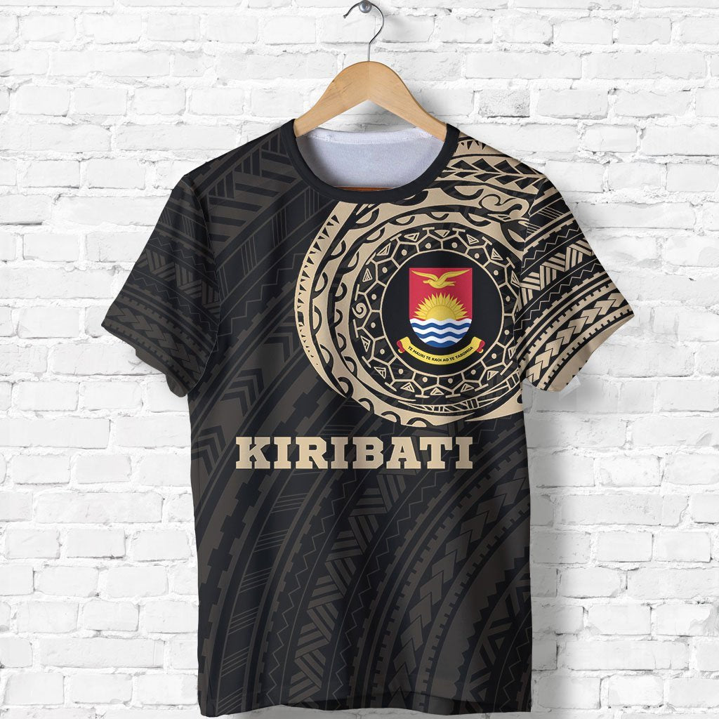 Kiribati T-Shirt - Kiribati Coat Of Arms Polynesian Tattoo Style - A7