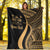 Fiji Custom Personalised Premium Blanket - Gold Polynesian Tentacle Tribal Pattern Crest - Polynesian Pride