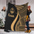 Guam Premium Blanket - Gold Polynesian Tentacle Tribal Pattern White - Polynesian Pride