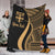 Fiji Custom Personalised Premium Blanket - Gold Polynesian Tentacle Tribal Pattern White - Polynesian Pride