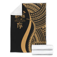 Fiji Premium Blanket - Gold Polynesian Tentacle Tribal Pattern Crest - Polynesian Pride