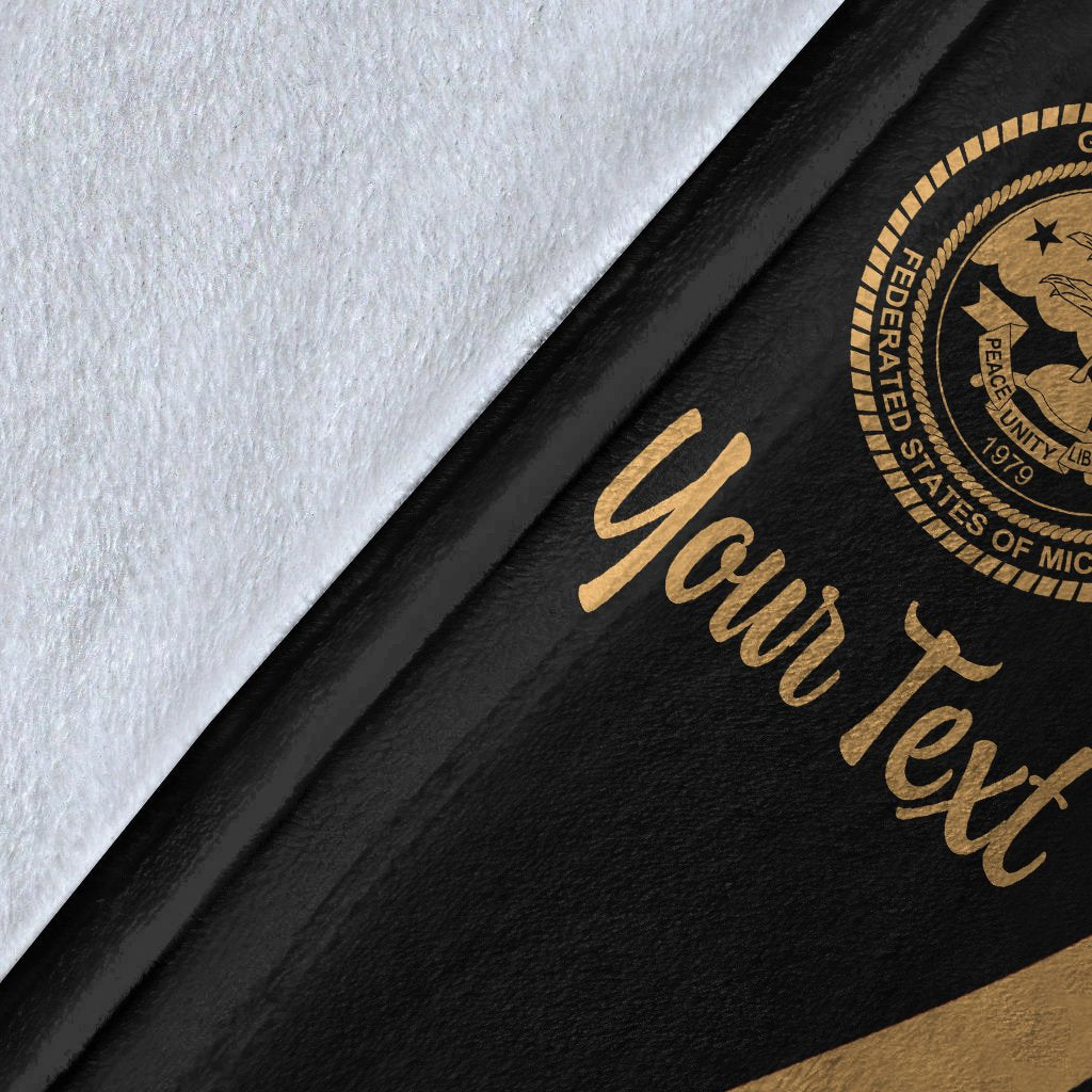 Federated States of Micronesia Custom Personalised Premium Blanket - Gold Polynesian Tentacle Tribal Pattern - Polynesian Pride