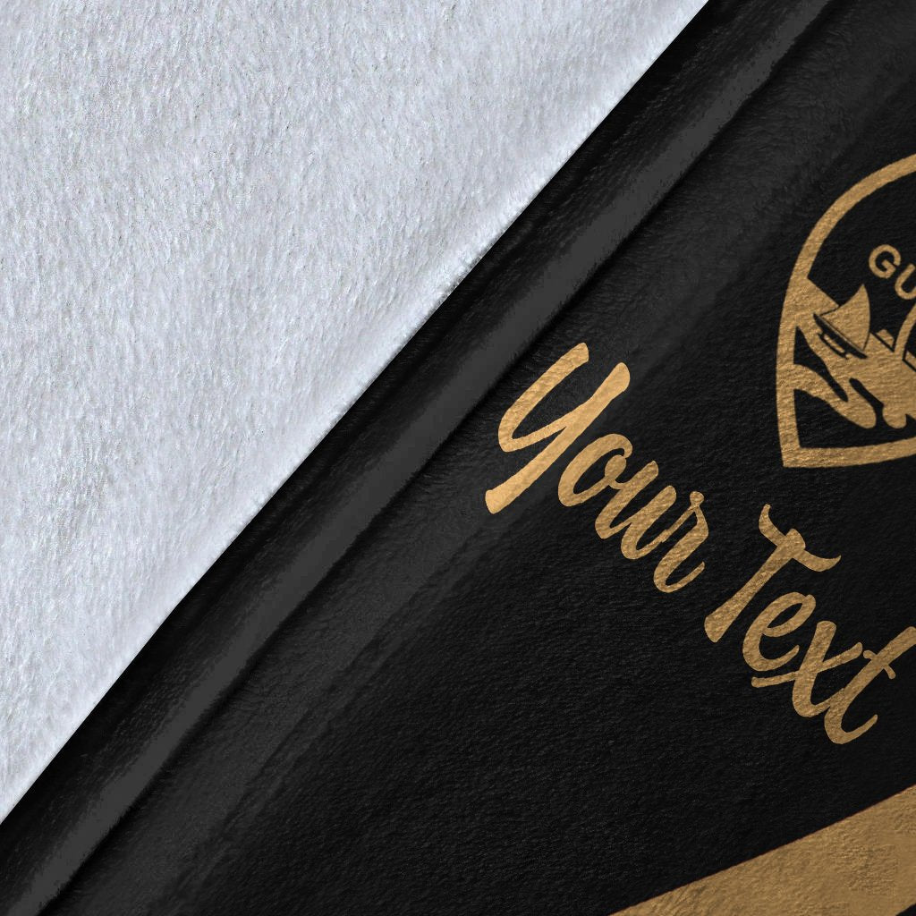 Guam Custom Personalised Premium Blanket - Gold Polynesian Tentacle Tribal Pattern - Polynesian Pride