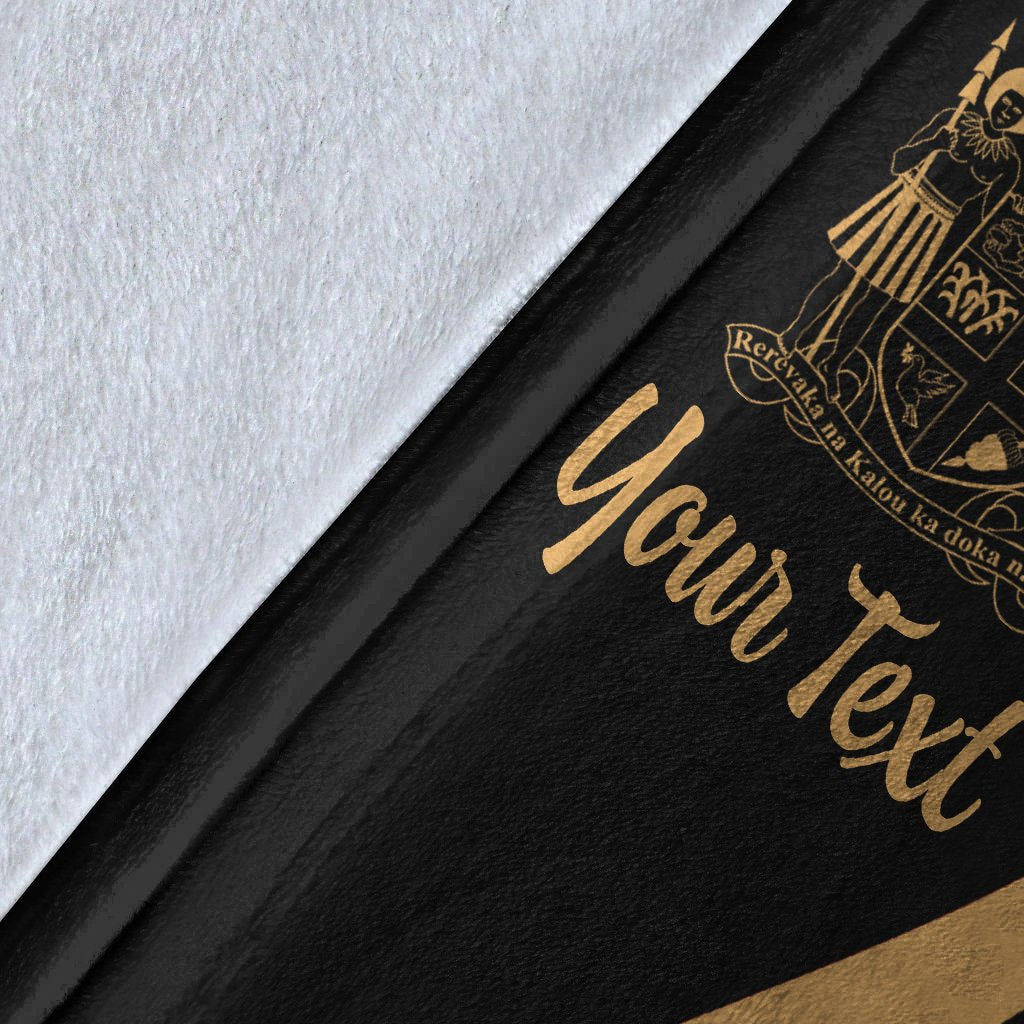 Fiji Custom Personalised Premium Blanket - Gold Polynesian Tentacle Tribal Pattern Crest - Polynesian Pride