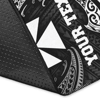 Wallis And Futuna Polynesian Custom Personalised Area Rug - White Tribal Wave - Polynesian Pride