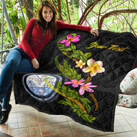 Marshall Islands Polynesian Custom Personalised Quilt - Plumeria Tribal - Polynesian Pride