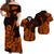 Hawaii Matching Dress and Hawaiian Shirt Polynesia Orange Ukulele Flowers LT13 Orange - Polynesian Pride