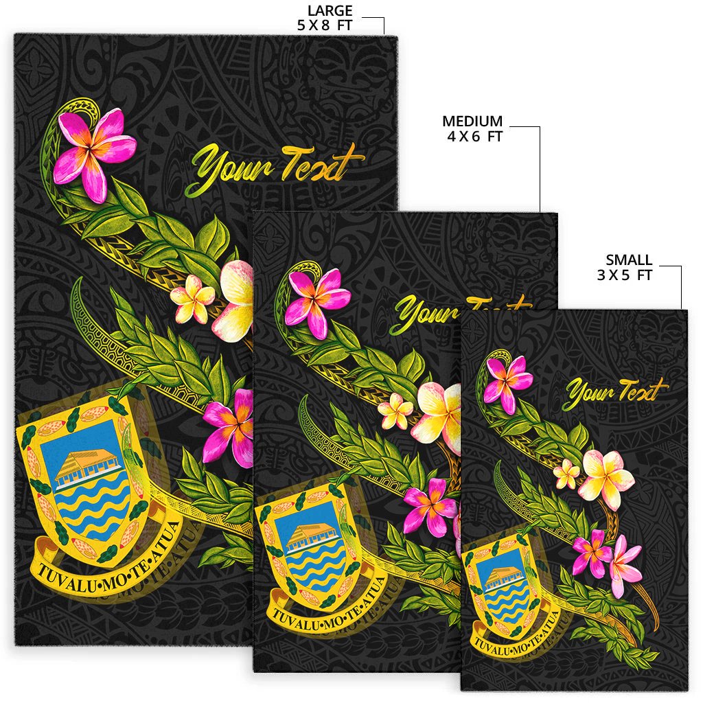 Tuvalu Polynesian Custom Personalised Area Rug - Plumeria Tribal - Polynesian Pride