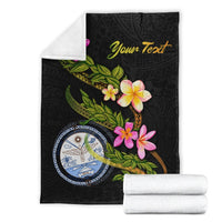 Marshall Islands Polynesian Custom Personalised Blanket - Plumeria Tribal - Polynesian Pride