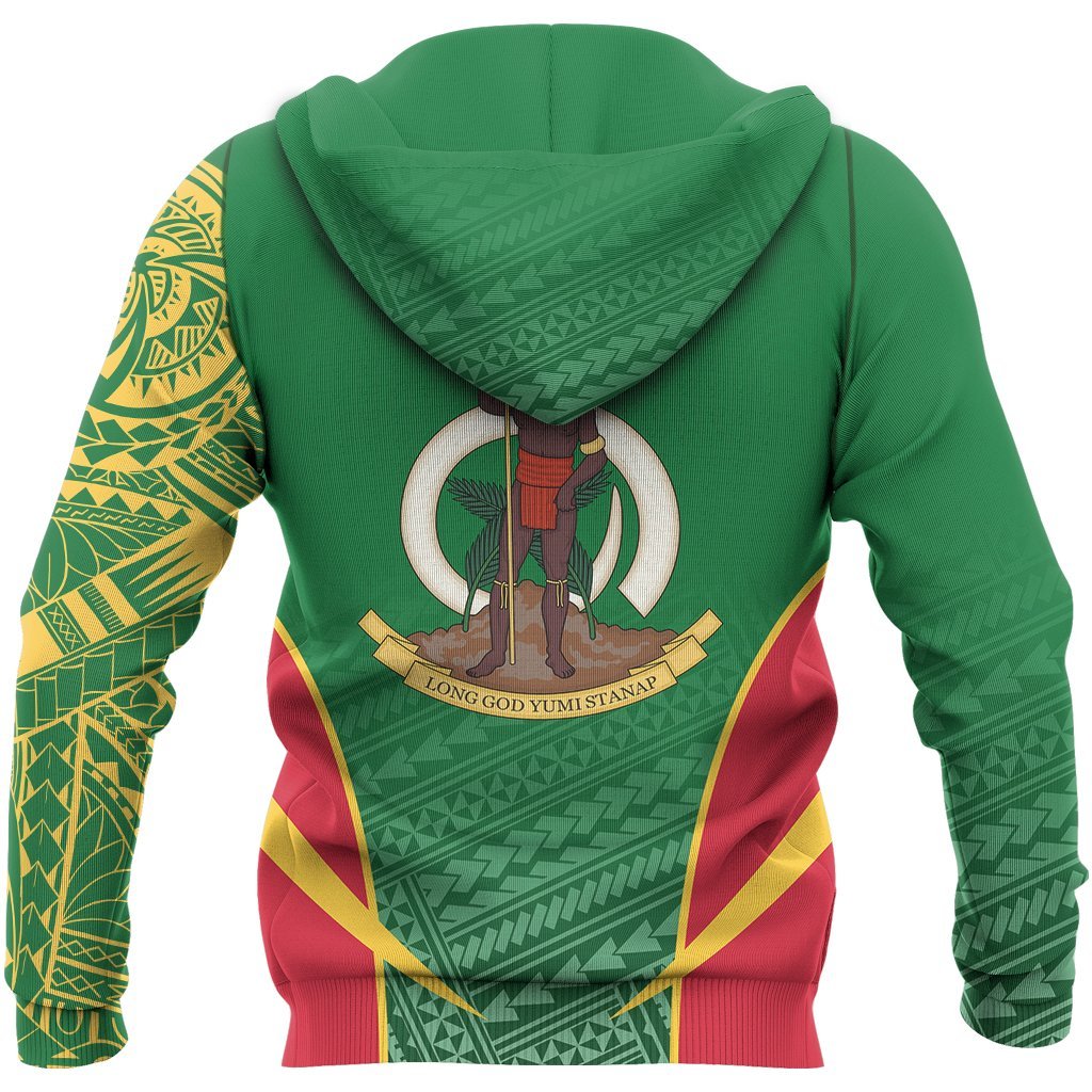 Vanuatu Active Special Hoodie Vanuatu Coat of Arms Polynesian Tattoo - Polynesian Pride