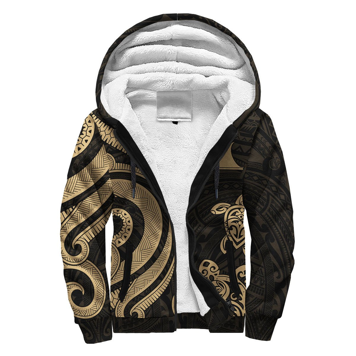 Tokelau Sherpa Hoodie - Gold Tentacle Turtle Gold - Polynesian Pride