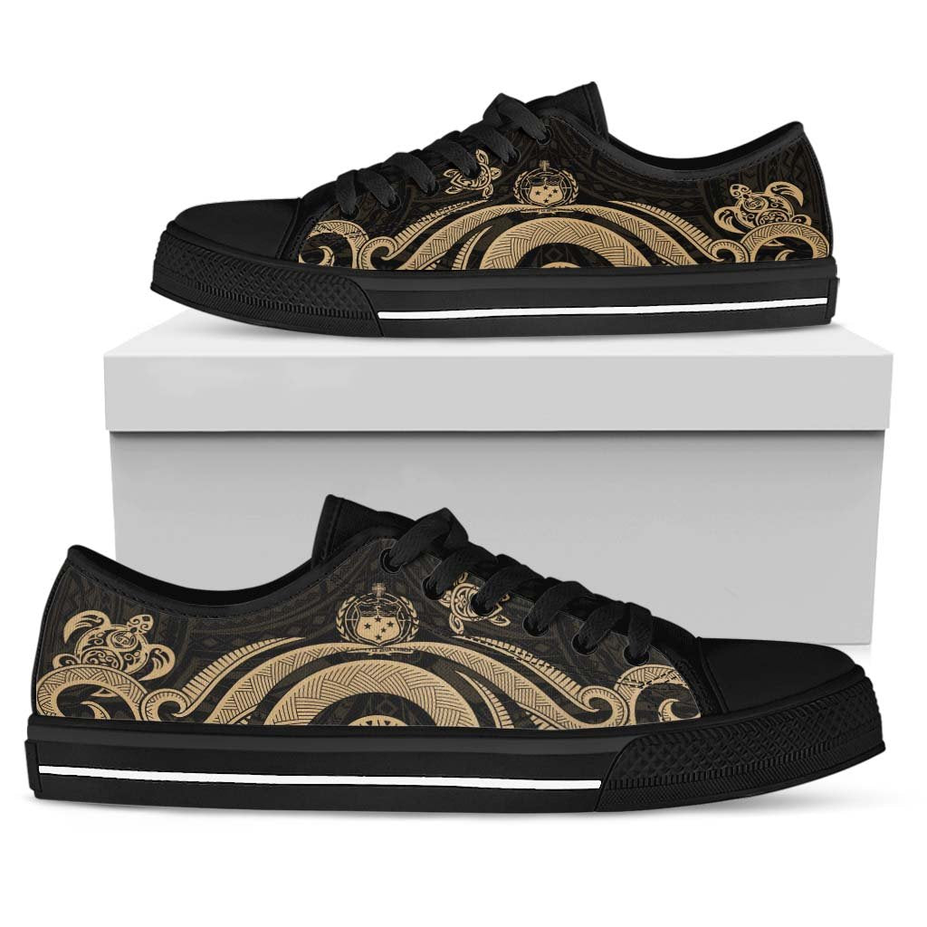Samoa Low Top Canvas Shoes - Gold Tentacle Turtle - Polynesian Pride